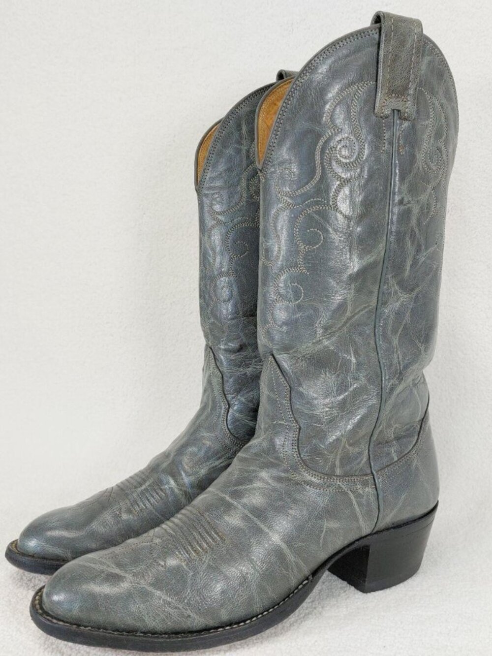 Vintage Nocona Western Cowgirl Boots Women’s Sz 6B Embroidered Gray Leather